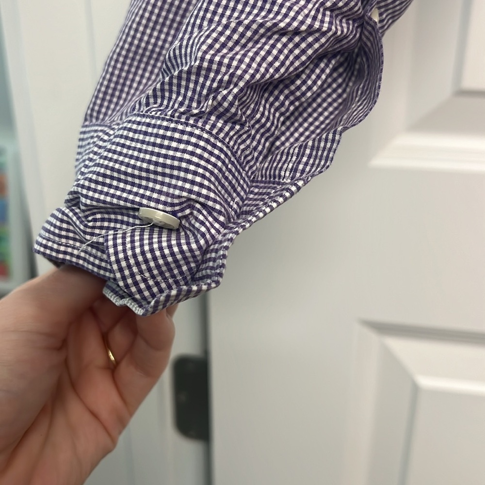 Dark Purple Gingham Rl Button Down - image 6